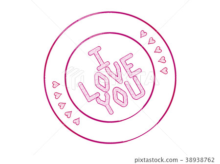 Stamp I Love You. 3D illustration. 38938762