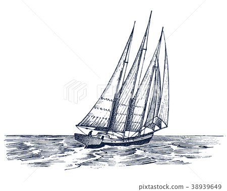 Sailboat in the sea, summer adventure, active 38939649
