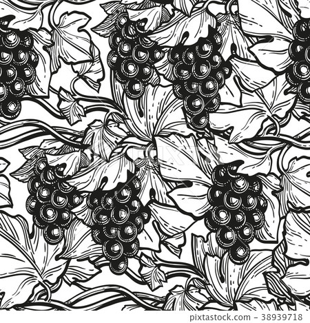 Seamless pattern with grape vine. 38939718