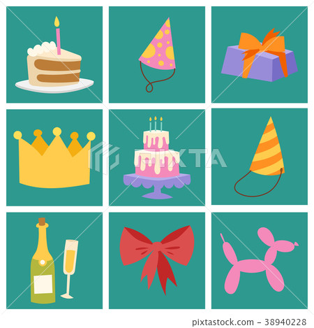 Happy birthday party celebration cards 38940228