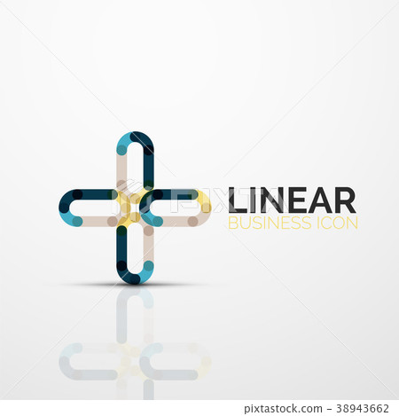 Abstract flower or star minimalistic linear icon Abstract flower or star minimalistic linear icon 38943662