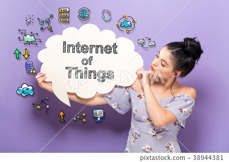 Internet of Things with woman holding a speech 38944381