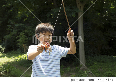 Primary schoolchild series crawfish fishing Primary schoolchild series crawfish fishing 38946175