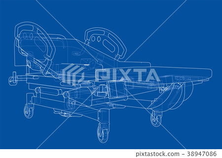 Hospital Bed Sketch. Vector 38947086