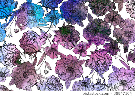 Bright seamless pattern with beautiful roses - Stock Illustration ...