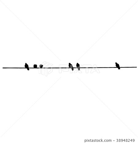 Pigeon silhouettes on the wire.Vector illustration Pigeon silhouettes on the wire.Vector illustration 38948249