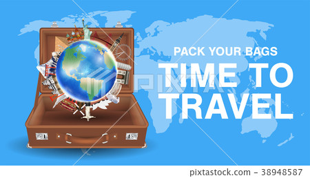 travel around the world with world landmark in bag travel around the world with world landmark in bag 38948587