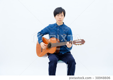 Men with classical guitar Men with classical guitar 38948606