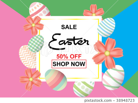 Easter sale background template 50% offer 38948723