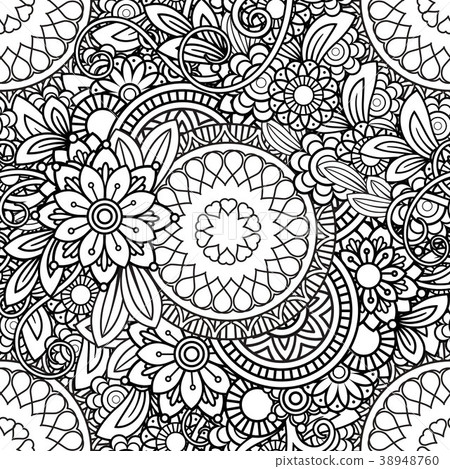 Doodles Floral Seamless Pattern Doodles Floral Seamless Pattern 38948760
