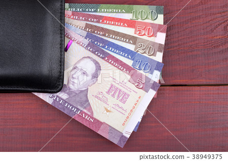 Black wallet with Liberian dollars Black wallet with Liberian dollars 38949375
