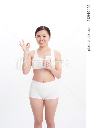 美女形象（智能手機） 38949491