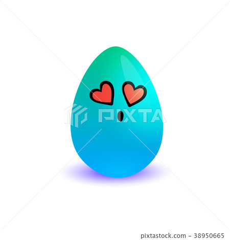 Easter Egg Cartoon Blue Symbol Of Holiday Isolated 38950665