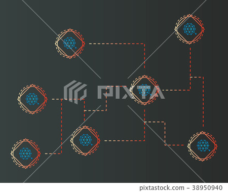 Qtum blockchain cryptocurreny style on dark 38950940