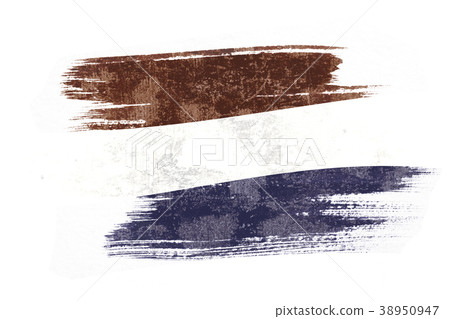 Art brush watercolor painting of Netherlands flag 38950947
