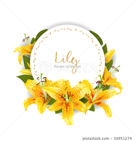 Wedding invitation with lily flowers 38951274