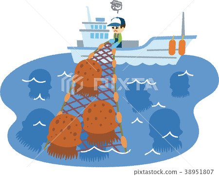 Illustration material Echizen jellyfish damage 38951807