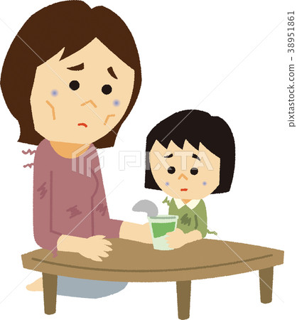 Illustration material Single mother poverty 38951861