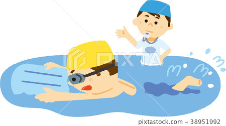 插圖材料游泳課 38951992