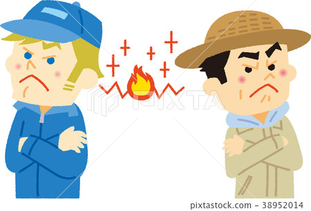 Illustration material Conflict with foreign farmers 38952014