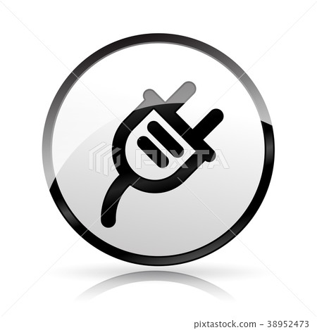 electric plug icon on white background - Stock Illustration [38952473 ...