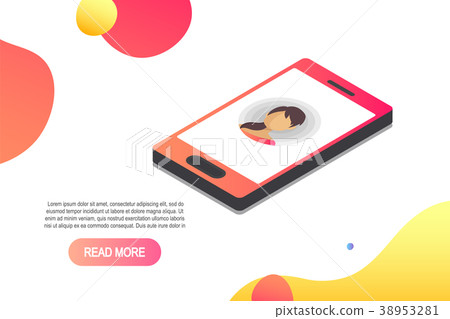 Isometric concept with smartphone  38953281