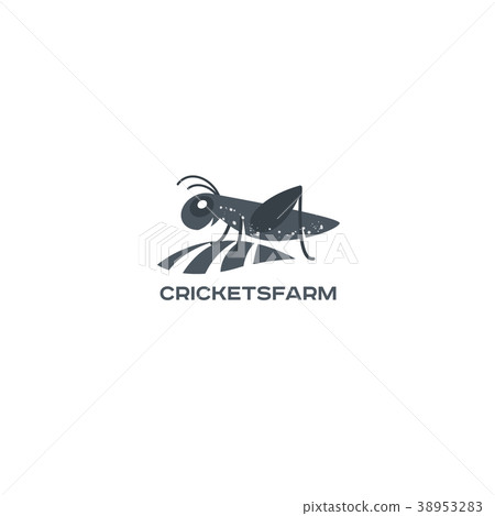 Grasshopper, cricket insect logo 38953283