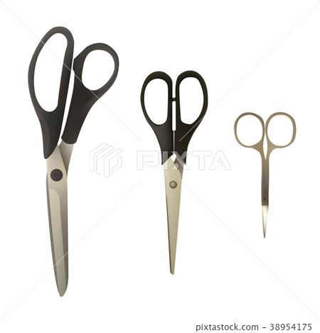 A set of scissors of different types.-插圖素材 [38954175] - PIXTA圖庫