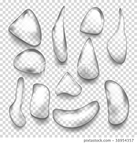 Water Drops Set Vector. Smooth Shape. Rain Splash 38954357
