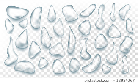 Water Drops Vector. Wet Backdrop. Clean Fresh 38954367
