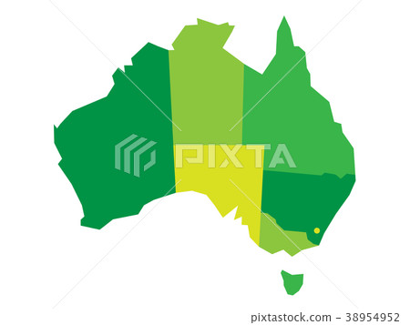 Vector green blank map of Australia Vector green blank map of Australia 38954952
