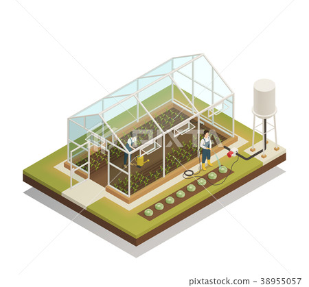 Greenhouse Facility Irrigation Isometric Greenhouse Facility Irrigation Isometric 38955057