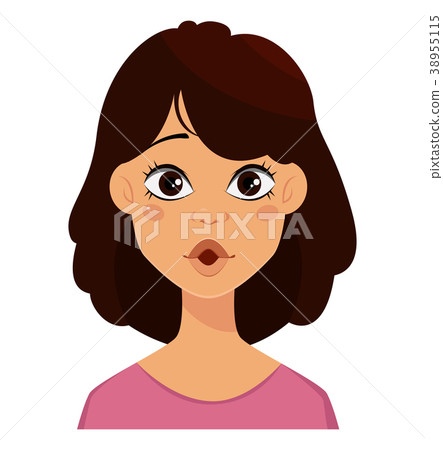 Face expressions of a cute woman 38955115