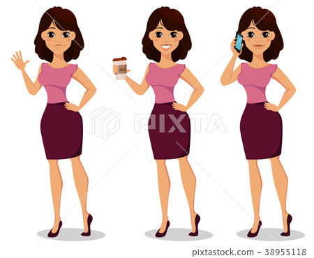 Beautiful business woman set - Stock Illustration [38955118] - PIXTA