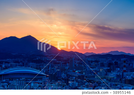 Sunset [Fukuoka Prefecture] of Kitakyushu City 38955146