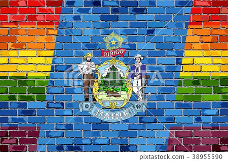 Brick Wall Maine and Gay flags Brick Wall Maine and Gay flags 38955590