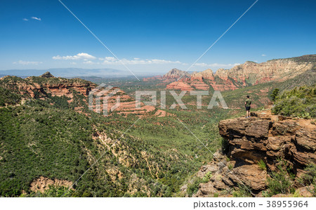 Hiker at the Schnebly Hill Vista Overlook  38955964