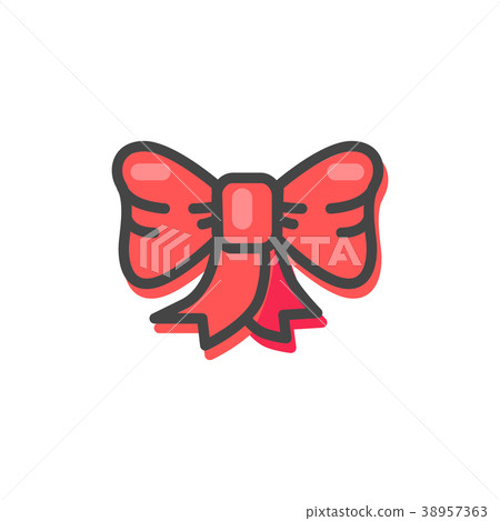 Bow of Red Color Christmas Vector Illustration Bow of Red Color Christmas Vector Illustration 38957363