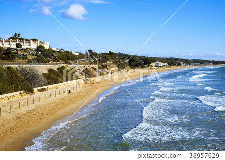 Platja Llarga beach in Tarragona, Spain Platja Llarga beach in Tarragona, Spain 38957629