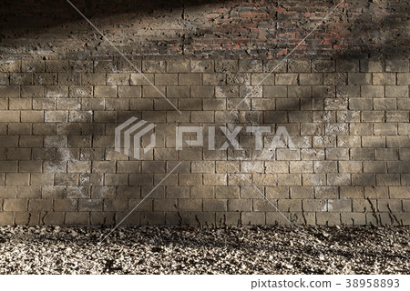 Tunnel wall and light shadow of sunshine on tunnel wall 38958893