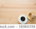 Cup of hot coffee amaricano on the wooden 38960398