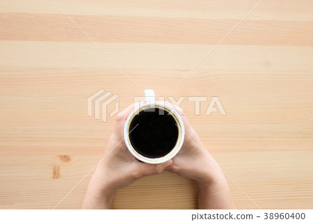Cup of hot coffee amaricano on the wooden Cup of hot coffee amaricano on the wooden 38960400