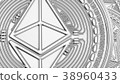 Ethereum coins closeup background cryptocurrency 38960433