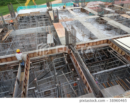 Timber form work and reinforcement bar 38960465