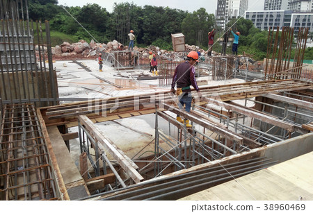 Timber form work and reinforcement bar 38960469