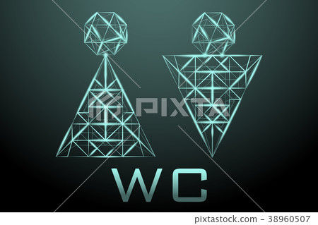 Polygonal abstract background image of a man and a 38960507