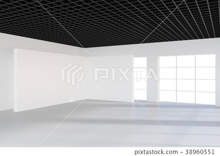 Empty bright office room with large billboard Empty bright office room with large billboard 38960551