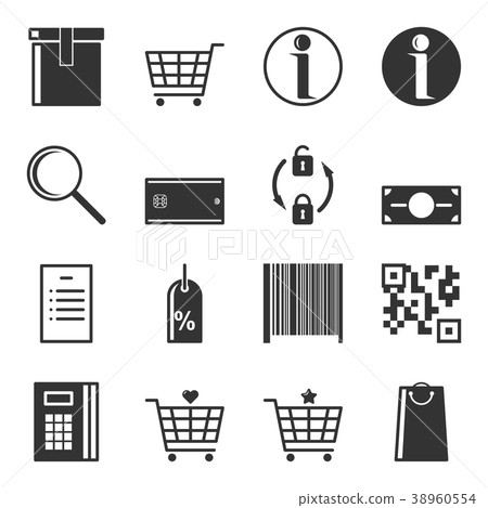 Set of service icons in the store. Isolated vector 38960554