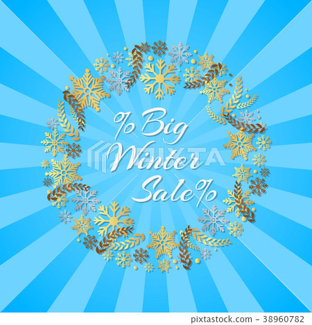 Big Winter Sale Inscription in Frame of Snowflakes 38960782
