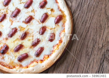 Pizza with mozzarella and salami Pizza with mozzarella and salami 38961481